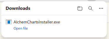 Browser downloads flyout screenshot